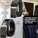 Cinto Social De Luxo Masculino Em Couro Fivela Automática