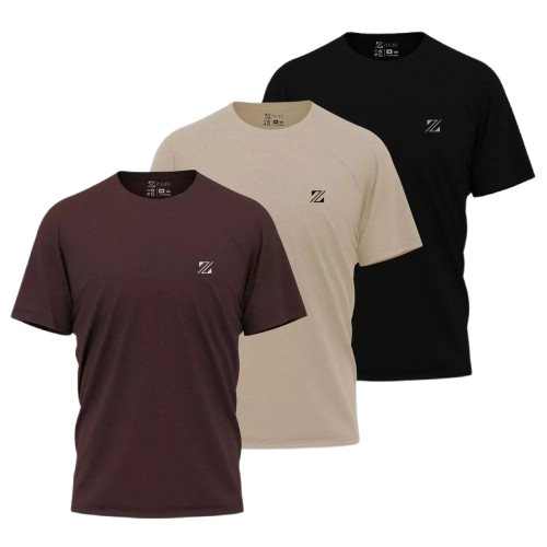 Kit 3 Camisetas 100% Algodão Fio 30.1 Camisa Blusa Básica Slim Fit Oferta Envio Imediato