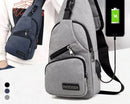 Bolsa de Ombro Masculina Anti-Roubo com Carregador USB